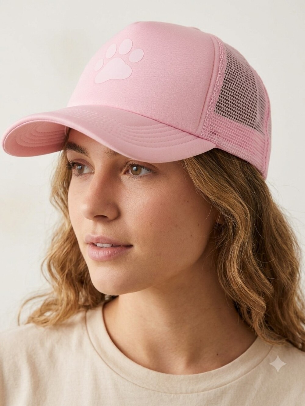 Pink Paw Print Mesh Snapback Trucker Hat- NWOT